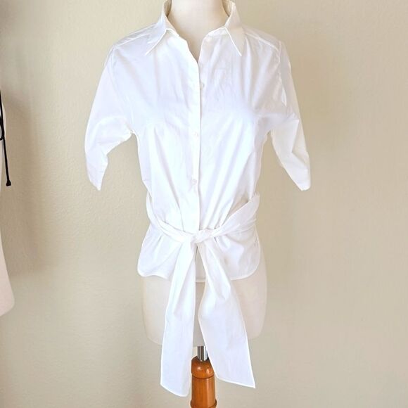 Armani exchange white short sleeve top small. - Picture 1 of 9